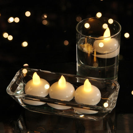 12 PCS Waterproof Candles SPA Shower Water Decorative Candle Lights LED Floating Candles(Warm White Light)-garmade.com