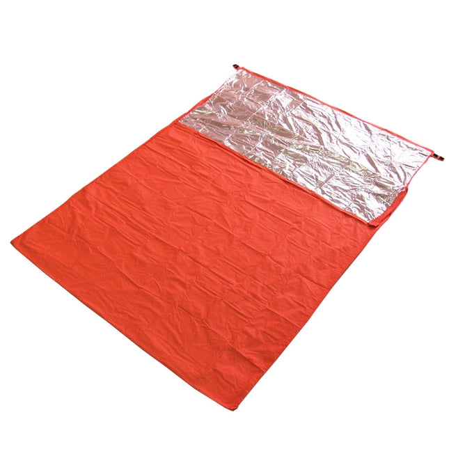 Outdoor Hiking Camping Heat-Reflective Thermal Insulation Sleeping Bag Emergency Blanket Double Envelope 200cmx 145cm-garmade.com