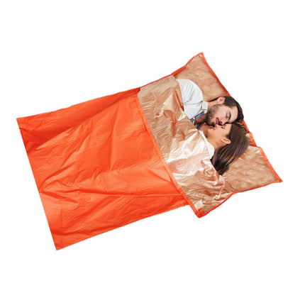 Outdoor Hiking Camping Heat-Reflective Thermal Insulation Sleeping Bag Emergency Blanket Double Envelope 200cmx 145cm-garmade.com