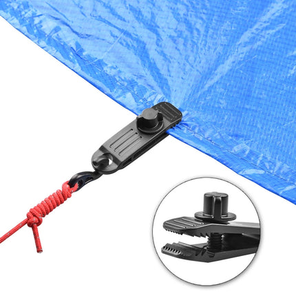 10pcs /Set Outdoor Camping Canopy Windproof Clip Tent Additional Pull Point Plastic Clip Rainproof Tarp Fixing Clip, Color: B Clip (Red)-garmade.com
