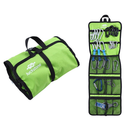 LUCKSTONE Outdoor Climbing Rope Hook Storage Bag Climbing Equipment Organizing Bag Tool Bag(Green)-garmade.com