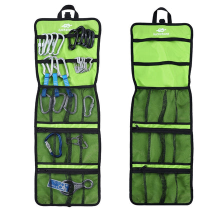 LUCKSTONE Outdoor Climbing Rope Hook Storage Bag Climbing Equipment Organizing Bag Tool Bag(Green)-garmade.com