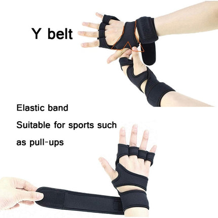 Half-Finger Sports Gloves Non-Slip Silicone Fitness Equipment Gloves Sports Compression Wristbands, Specification: M（Black）-garmade.com