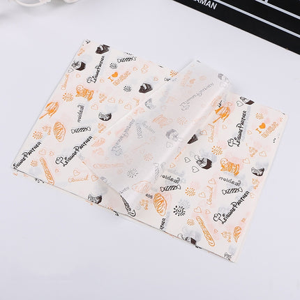 2 Packs Cake Greaseproof Paper Baking Packaging Plate Paper Hamburger Paper, Colour: Color Pastry-garmade.com