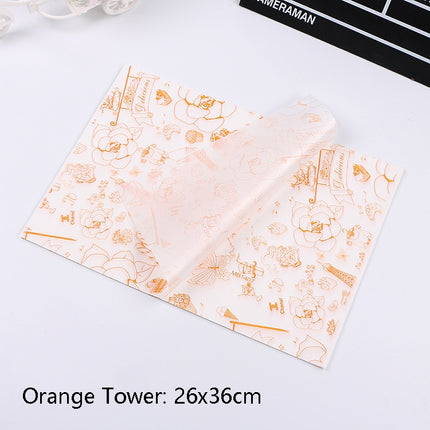 2 Packs Cake Greaseproof Paper Baking Packaging Plate Paper Hamburger Paper, Colour: Orange Tower-garmade.com