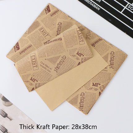 2 Packs Cake Greaseproof Paper Baking Packaging Plate Paper Hamburger Paper, Colour: Thick Kraft Paper-garmade.com