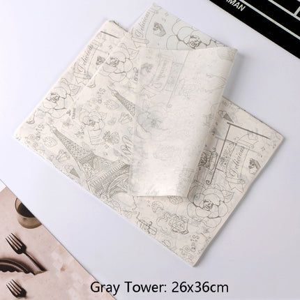 2 Packs Cake Greaseproof Paper Baking Packaging Plate Paper Hamburger Paper, Colour: Gray Tower-garmade.com