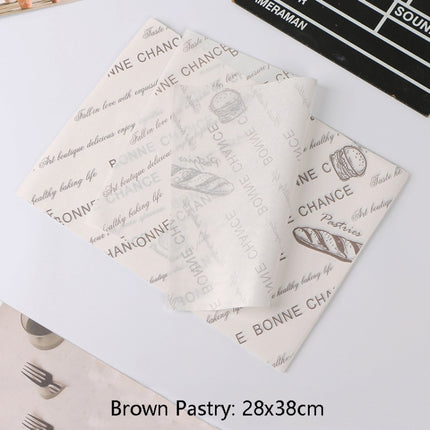 2 Packs Cake Greaseproof Paper Baking Packaging Plate Paper Hamburger Paper, Colour: Brown Pastry-garmade.com