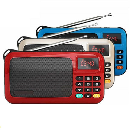 Rolton W405 Portable Mini FM Radio TF Card USB Receiver Music Player with LED Display(Red)-garmade.com