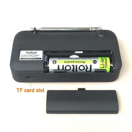 Rolton W405 Portable Mini FM Radio TF Card USB Receiver Music Player with LED Display(Blue)-garmade.com