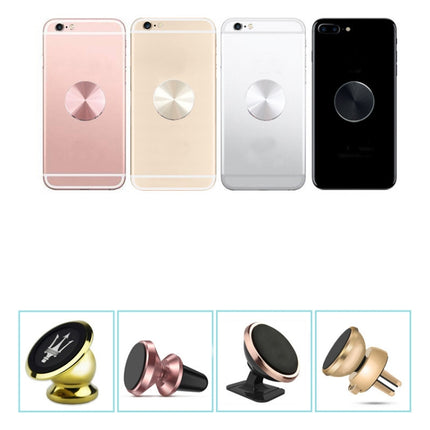 10 PCS CD Texture Aluminum Alloy Magnetic Sheet Magnetic Patch Set For Car Phone Holder, With Alcohol Cotton Sheet And Protective Film(Tyrant Gold)-garmade.com