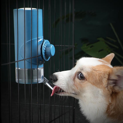 Pet Waterer Ball Feeder Hanging Dog Waterer Hanging Cage Pet Water Cup 500ML(Ivory White)-garmade.com