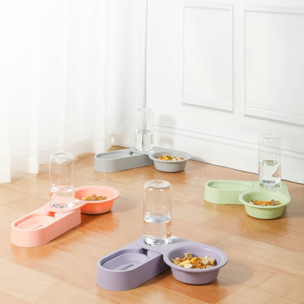 Pet Supplies Dog Cat Food Bowl Folding Rotating Double Bowl, Specification: Purple Without Bowl-garmade.com