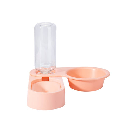 Pet Supplies Dog Cat Food Bowl Folding Rotating Double Bowl, Specification: Pink Without Bowl-garmade.com