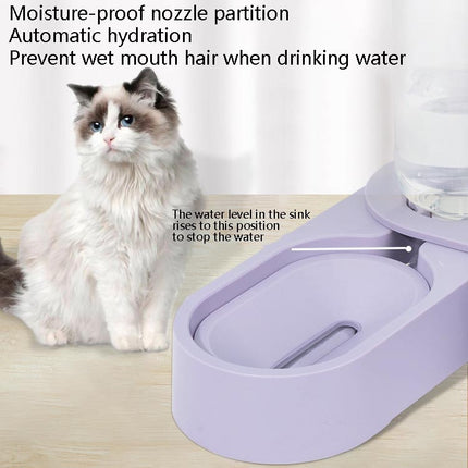 Pet Supplies Dog Cat Food Bowl Folding Rotating Double Bowl, Specification: Purple With Bowl-garmade.com