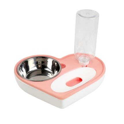 Pet Bowl Love And Moisture-Proof Mouth Dual-Use Bowl Cat Automatic Water Bowl(Pink)-garmade.com