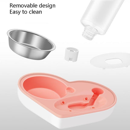 Pet Bowl Love And Moisture-Proof Mouth Dual-Use Bowl Cat Automatic Water Bowl(Grey)-garmade.com