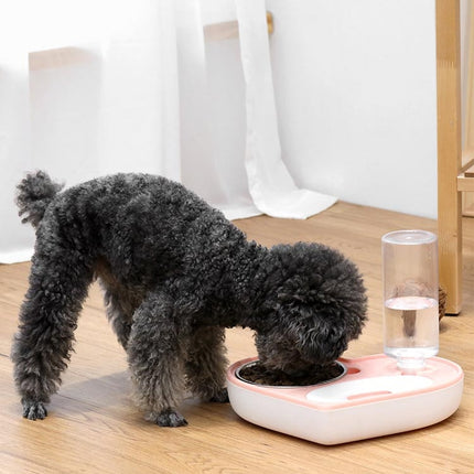 Pet Bowl Love And Moisture-Proof Mouth Dual-Use Bowl Cat Automatic Water Bowl(Grey)-garmade.com