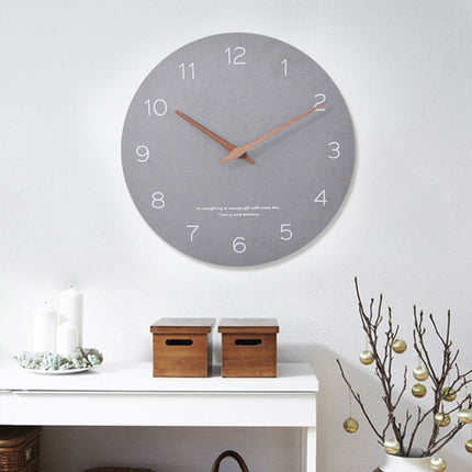 Round Silent Clock Walnut Wall Clock-garmade.com