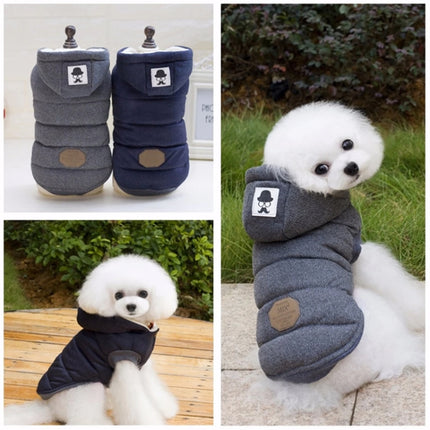 Winter Padded Coat Super Warm and Soft Cotton Jacket for Pet Dog, Size:S(Blue)-garmade.com