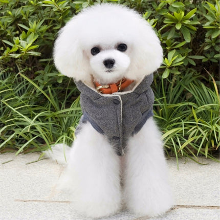 Winter Padded Coat Super Warm and Soft Cotton Jacket for Pet Dog, Size:M(Grey)-garmade.com