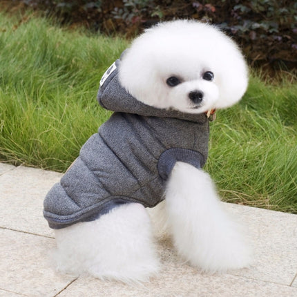 Winter Padded Coat Super Warm and Soft Cotton Jacket for Pet Dog, Size:L(Grey)-garmade.com