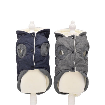 Winter Padded Coat Super Warm and Soft Cotton Jacket for Pet Dog, Size:XL(Blue)-garmade.com