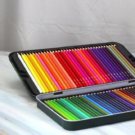 72-Color Tin Box Oily Drawing Color Pencils-garmade.com