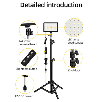 10W 1.2m Retractable Live Broadcast Bracket Fill Light With 4 Color Filters-garmade.com