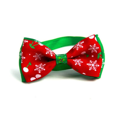5 PCS Christmas Holiday Pet Cat Dog Collar Bow Tie Adjustable Neck Strap Cat Dog Grooming Accessories Pet Product(8x4x15cm)-garmade.com