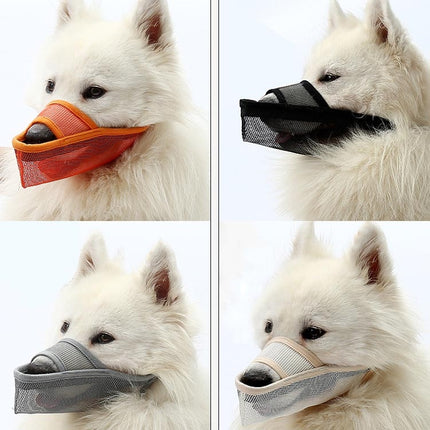 Dog Mouth Cover Anti-Bite Mesh Dog Mouth Cover Medium And Large Dogs Anti-Drop Mask XXS(Gray)-garmade.com