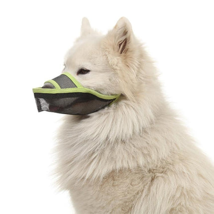 Dog Mouth Cover Anti-Bite Mesh Dog Mouth Cover Medium And Large Dogs Anti-Drop Mask XXS(Green)-garmade.com