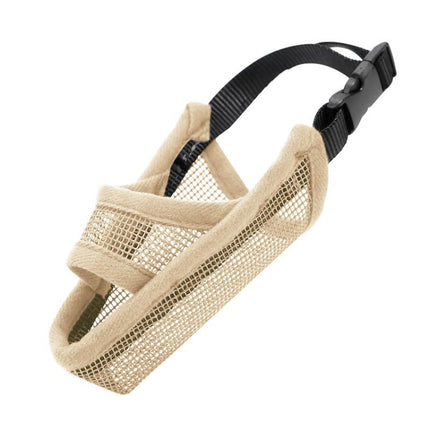Dog Mouth Cover Anti-Bite Mesh Dog Mouth Cover Medium And Large Dogs Anti-Drop Mask XS(Beige)-garmade.com