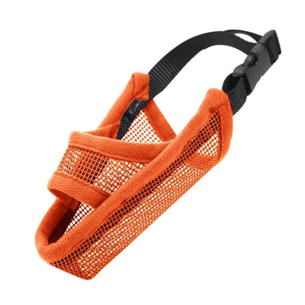 Dog Mouth Cover Anti-Bite Mesh Dog Mouth Cover Medium And Large Dogs Anti-Drop Mask S(Orange)-garmade.com