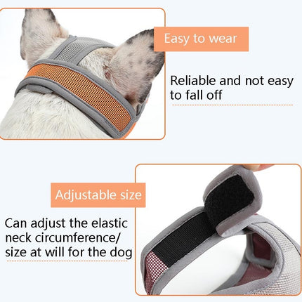 Bulldog Mouth Cover Flat Face Dog Anti-Eat Anti-Bite Drinkable Water Mouth Cover M(Grey Orange)-garmade.com