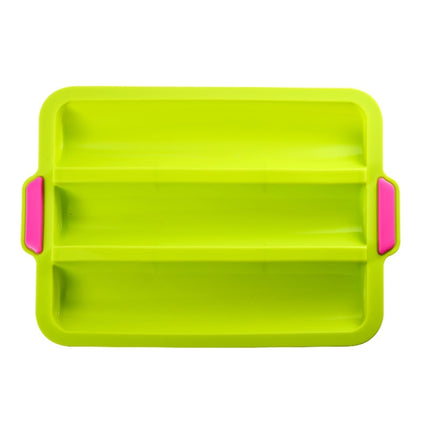 Silicone Baguette Mold Household 3-Slot DIY Mold(Green)-garmade.com