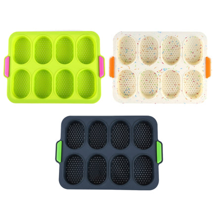 Oval Cake Mold Silicone 8 Grid Non-Stick Household Cake Mold(Green)-garmade.com