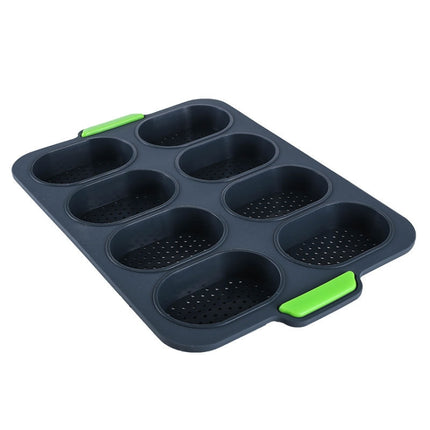 Oval Cake Mold Silicone 8 Grid Non-Stick Household Cake Mold(Green)-garmade.com