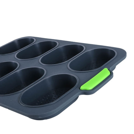 Oval Cake Mold Silicone 8 Grid Non-Stick Household Cake Mold(Green)-garmade.com