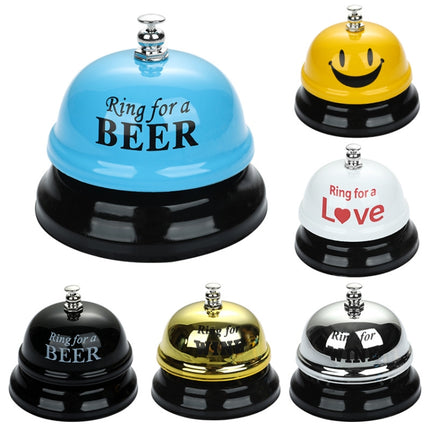 Bar Counter Dishes Ring Bell Pendant Brass Bell Meal Bell(Yellow Smiley)-garmade.com