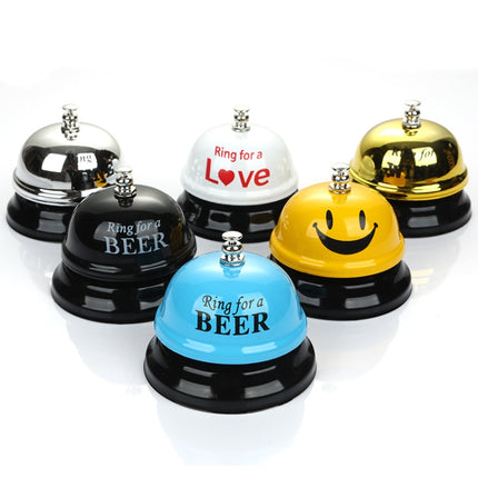 Bar Counter Dishes Ring Bell Pendant Brass Bell Meal Bell(Silver Letters)-garmade.com