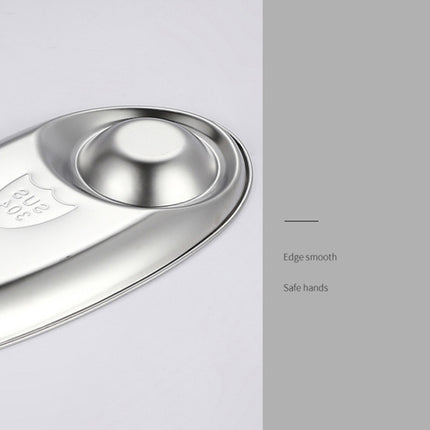 2 PCS Stainless Steel Seasoning Plate Split Plate Sauce Plate Hotel Barbecue Snack Plate Small-garmade.com