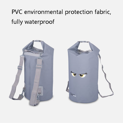 10L SPORON Outdoor Seaside Beach Swimming Rafting Waterproof Bag PVC Mesh Cloth Storage Bucket Bag(Blue)-garmade.com