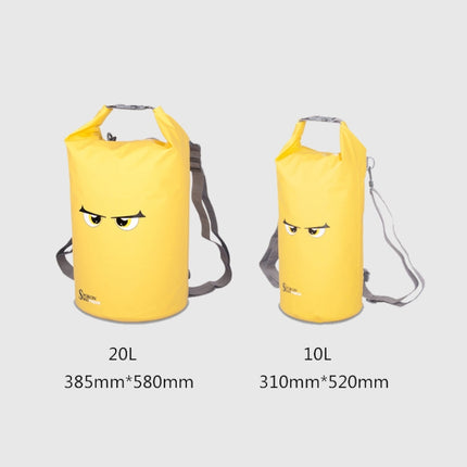 10L SPORON Outdoor Seaside Beach Swimming Rafting Waterproof Bag PVC Mesh Cloth Storage Bucket Bag(Yellow)-garmade.com