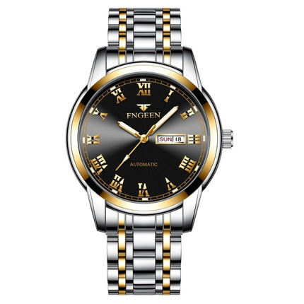 FNGEEN 4002 Men Roman Numeral Dial Sports Watch Student Luminous Quartz Watch(Between Gold Black Surface)-garmade.com