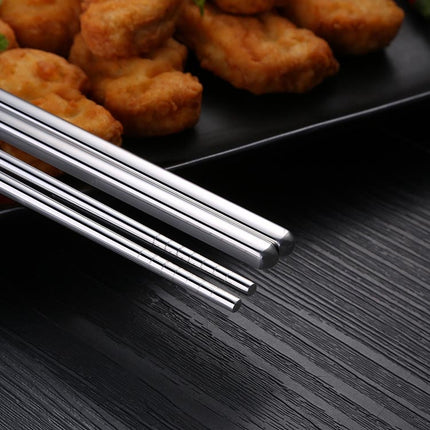 1 Pair Extended Chopsticks Stainless Steel Non-Slip Anti-Scalding Long Chopsticks Noodle Chopsticks Hot Pot Chopsticks-garmade.com