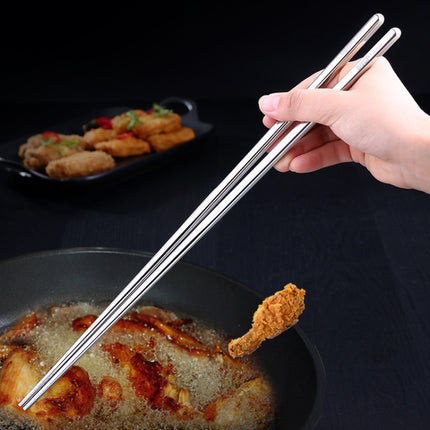 1 Pair Extended Chopsticks Stainless Steel Non-Slip Anti-Scalding Long Chopsticks Noodle Chopsticks Hot Pot Chopsticks-garmade.com