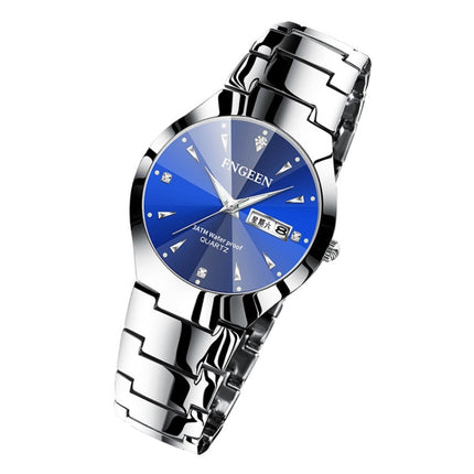 FNGEEN 5808 Men Fashion Steel Strap Quartz Watch Couple Watch(Stainless Steel Blue Surface)-garmade.com