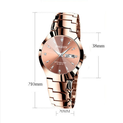 FNGEEN 5808 Men Fashion Steel Strap Quartz Watch Couple Watch(Black Steel Black Surface)-garmade.com