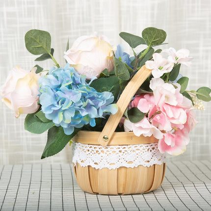 2 PCS Wood Chip Floral Arrangement Flower Basket, Style: Oval-garmade.com